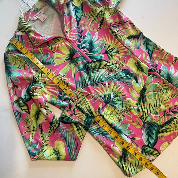 Tommy Bahama Half Zip Golf Top Womens Size Small Tropical Floral UPF 50+ Sporty - Picture 9 of 10